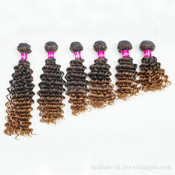 wholesale ombre color 1b30 synthetic deep wave crochet twist braids hair weave,alibaba non-remy two tone colored Jerry curl hair